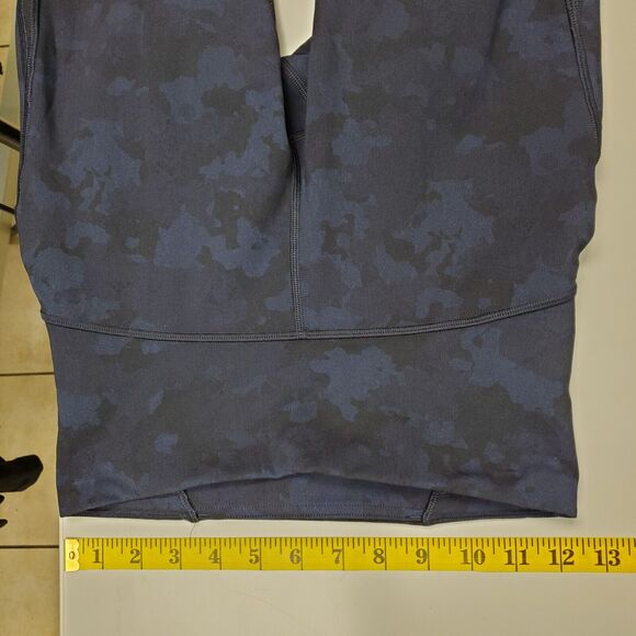 Lululemon Train Times Crop Leggings Size 6 Camouflaged Midnight Navy Black 17" - Picture 6 of 9